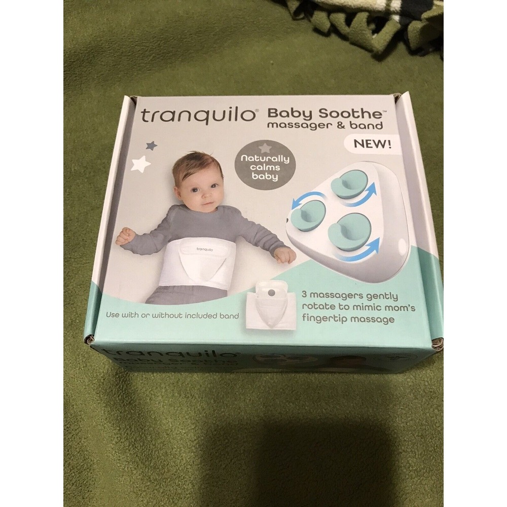 Tranquilo Baby Soothe Massager and Band White Teal Portable Calming Device